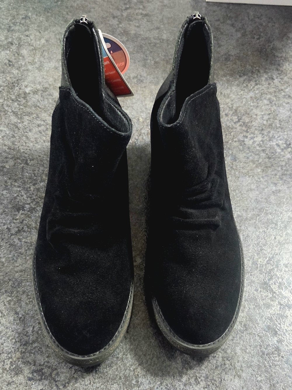 Aetrex Kara Black Suede Wedge Boots- Size 8 - New In Box
